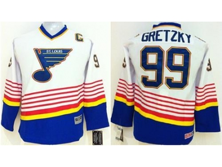 Kids St. Louis Blues #99 Wayne Gretzky White NHL Jersey