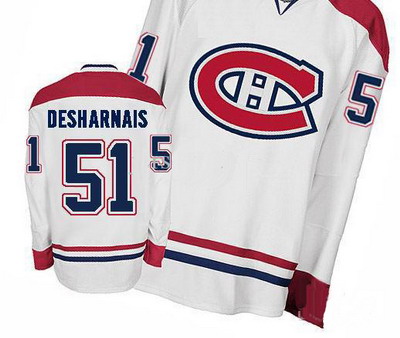 2011 Montreal Canadiens NHL Hockey Jerseys #51 Desharnais White Authentic Hockey Jersey