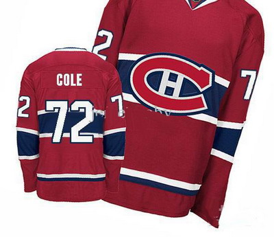 2011 Montreal Canadiens NHL Hockey Jerseys #72 Cole Red Authentic Hockey Jersey