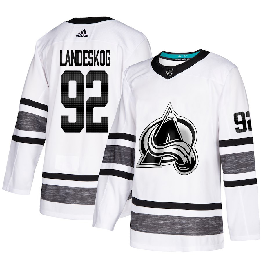 Avalanche #92 Gabriel Landeskog White Authentic 2019 All Star Stitched Hockey Jersey