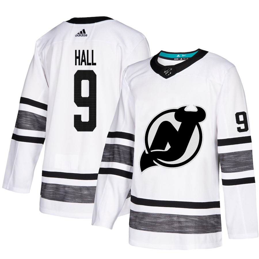 Devils #9 Taylor Hall White Authentic 2019 All Star Stitched Hockey Jersey