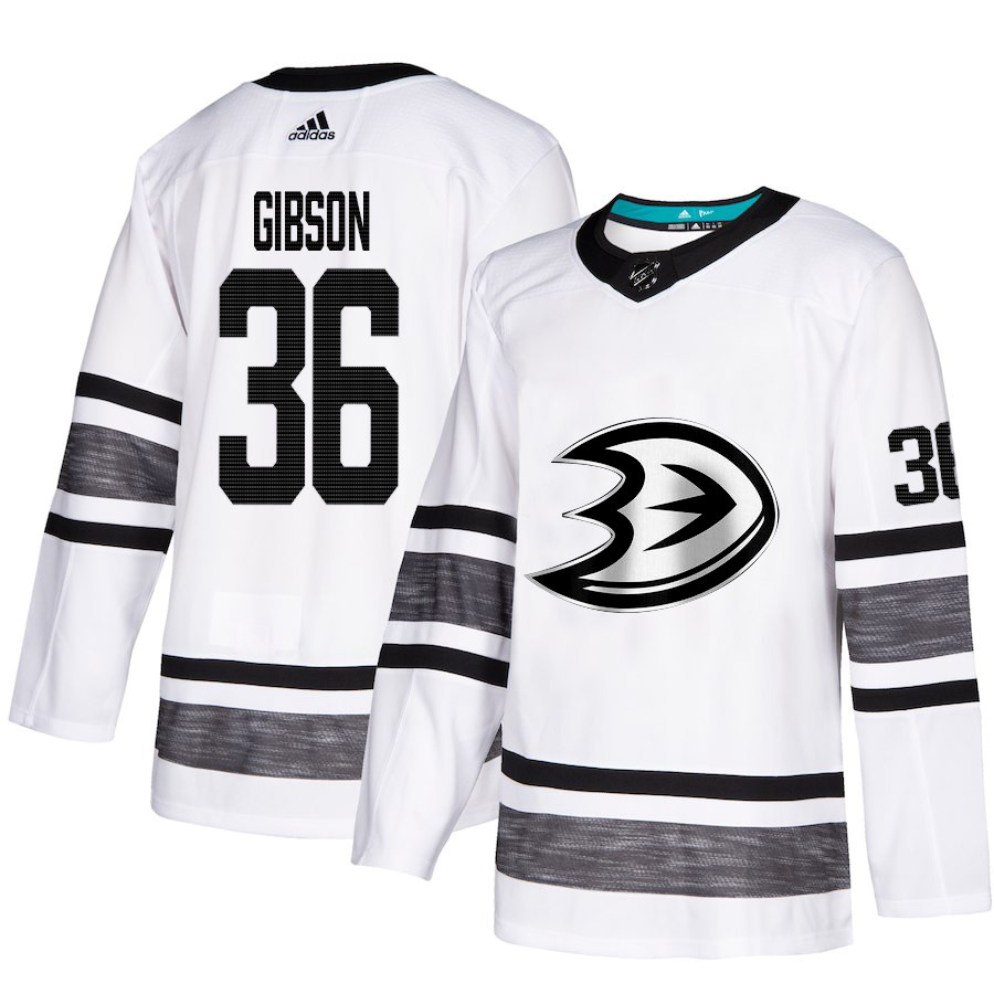 Ducks #36 John Gibson White Authentic 2019 All Star Stitched Hockey Jersey