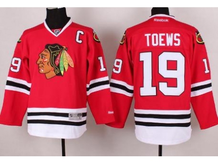 Chicago Blackhawks 19 Jonathan Toews Red NHL Jersey C PATCH