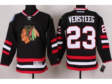 Chicago Blackhawks 23 Kris Versteeg Black 2014 Stadium Series NHL Jersey A PATCH