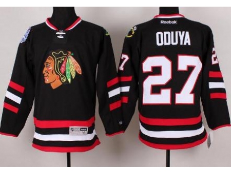 Chicago Blackhawks 27 Johnny Oduya Black 2014 Stadium Series NHL Jersey A PATCH