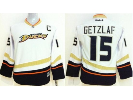 Anaheim Ducks 15 Ryan Getzlaf White NHL Hockey Jersey