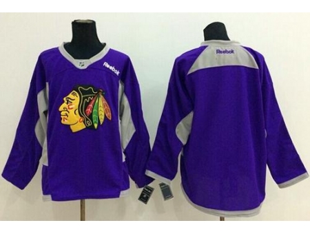 Chicago Blackhawks Blank Purple Hockey Fights Cancer Stitched NHL Jersey