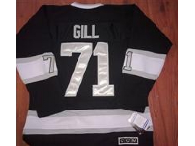 NHL Los Angeles Kings #71 GILL Black-white CCM C Patch Jersey