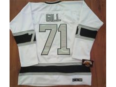 NHL Los Angeles Kings #71 GILL white-Black CCM C Patch Jersey