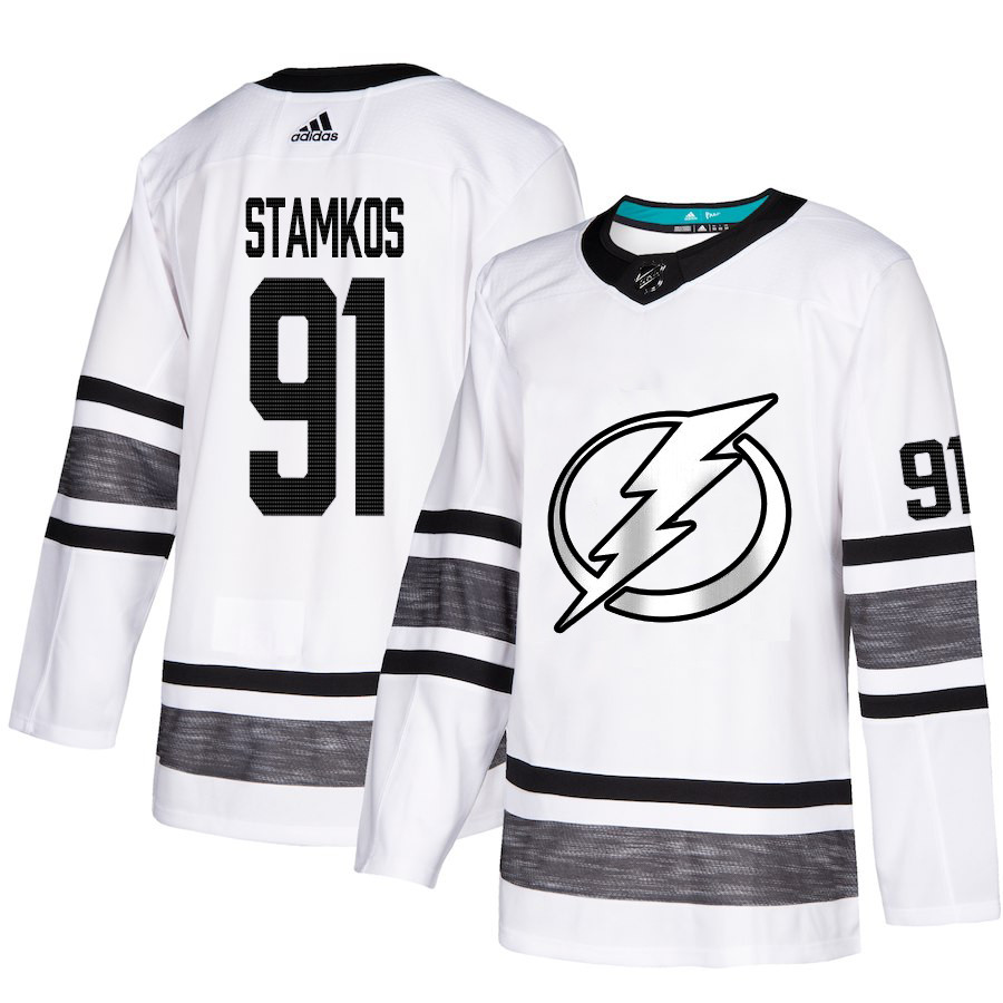 Lightning #91 Steven Stamkos White Authentic 2019 All Star Stitched Hockey Jersey