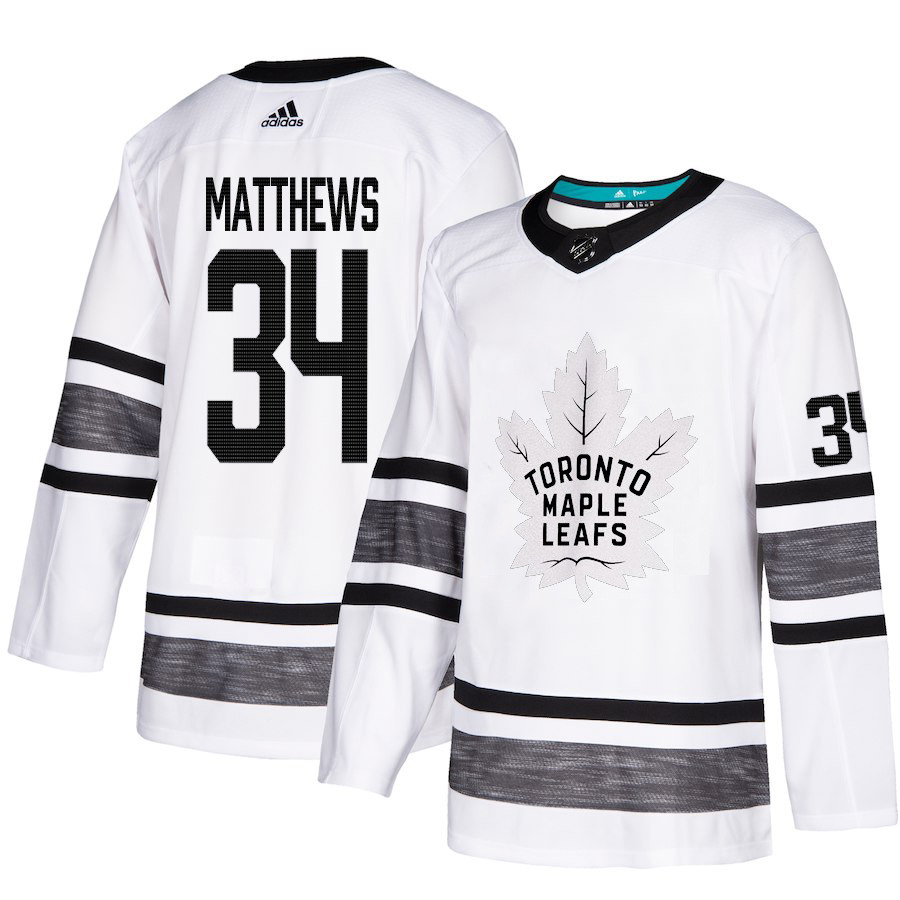 Maple Leafs #34 Auston Matthews White Authentic 2019 All Star Stitched Hockey Jersey