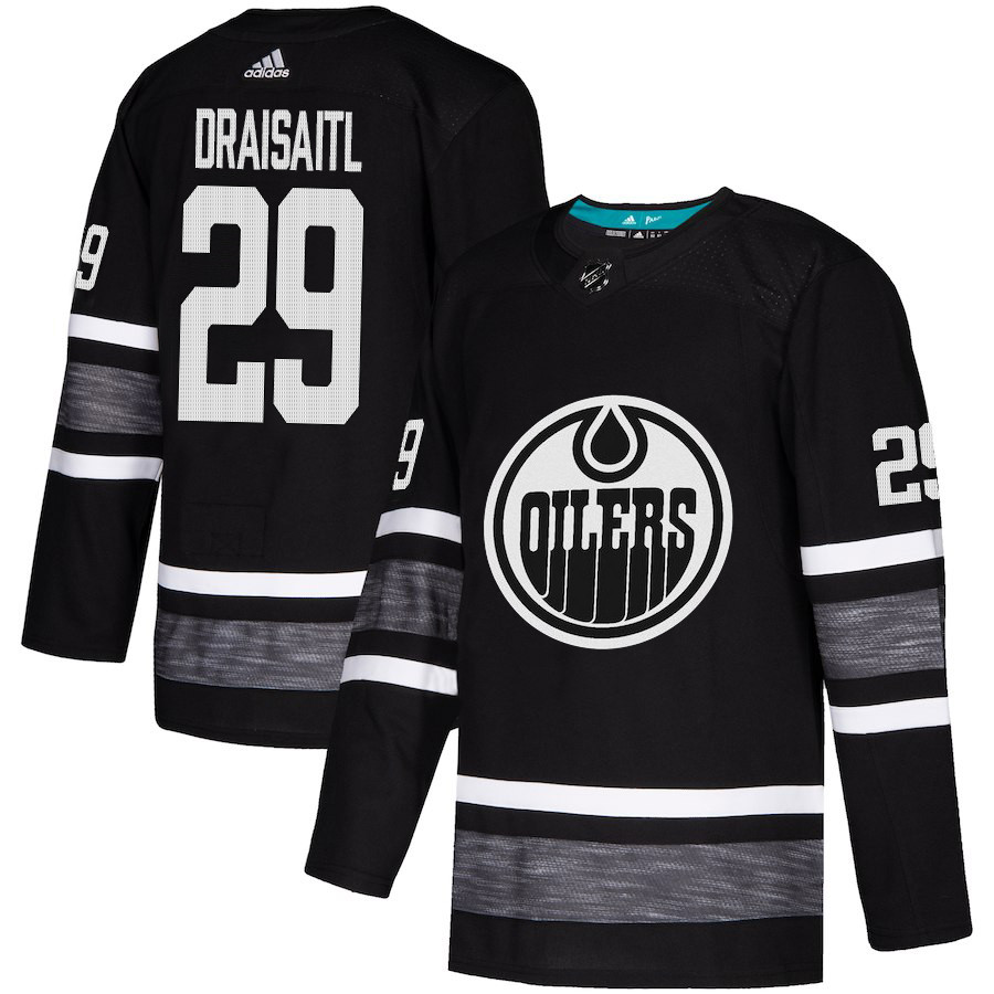 Oilers #29 Leon Draisaitl Black Authentic 2019 All Star Stitched Hockey Jersey