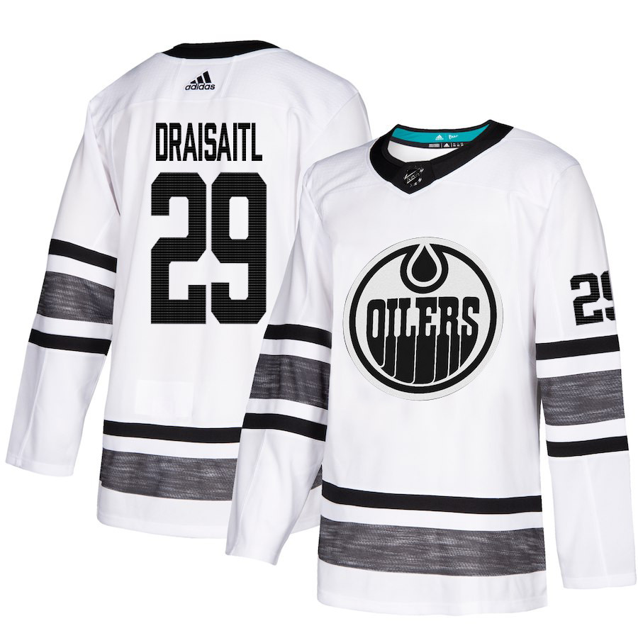 Oilers #29 Leon Draisaitl White Authentic 2019 All Star Stitched Hockey Jersey