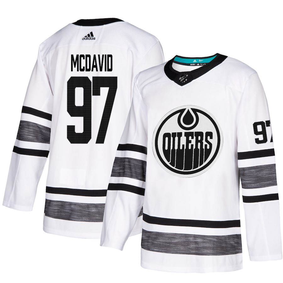 Oilers #97 Connor McDavid White Authentic 2019 All Star Stitched Hockey Jersey