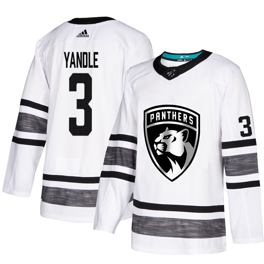 Panthers #3 Keith Yandle White Authentic 2019 All Star Stitched Hockey Jersey