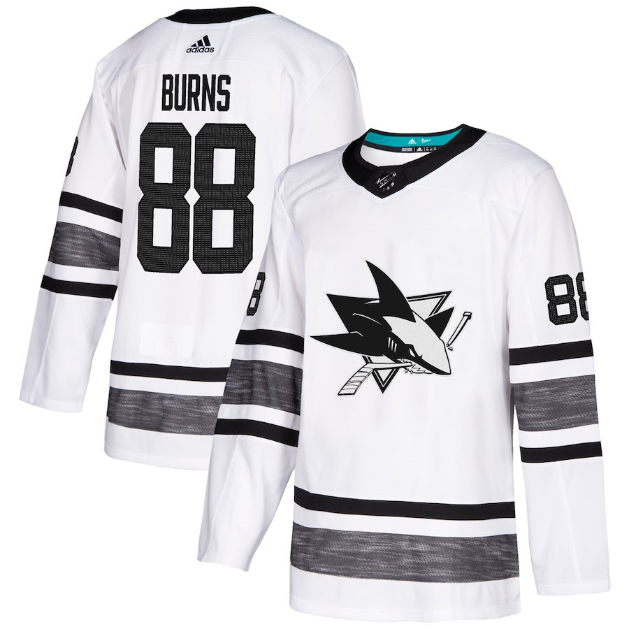 Sharks #88 Brent Burns White Authentic 2019 All Star Stitched Hockey Jersey