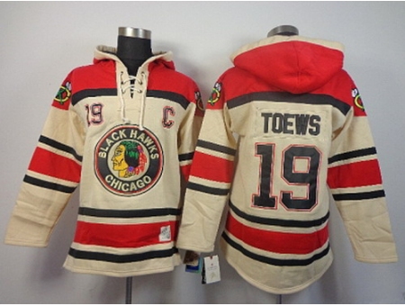 NHL Jerseys Chicago Blackhawks #19 Toews cream[pullover hooded sweatshirt]