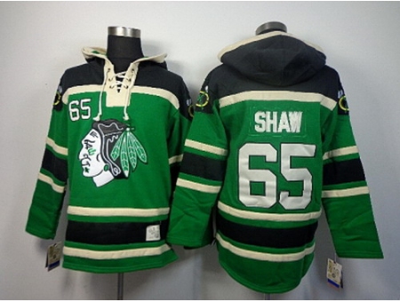 NHL Jerseys Chicago Blackhawks #65 Shaw green[pullover hooded sweatshirt]