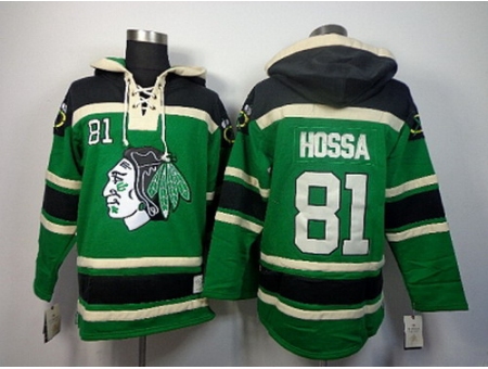 NHL Jerseys Chicago Blackhawks #81 Hossa green[pullover hooded sweatshirt]