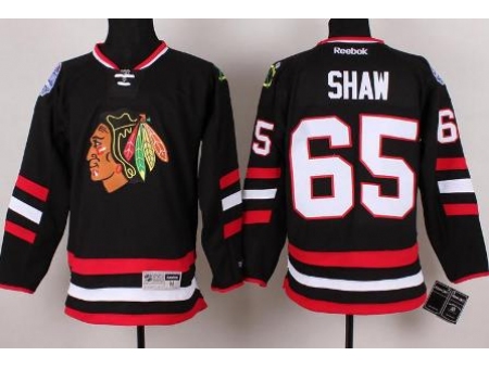 Chicago Blackhawks 65 Andrew Shaw Black 2014 Stadium Series NHL Jersey A PATCH