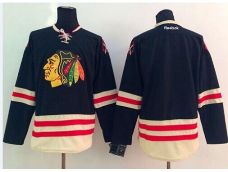 Chicago Blackhawks Blank Black 2015 Winter Classic Stitched NHL Jersey