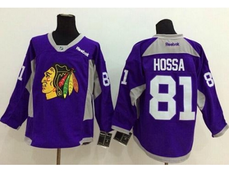 Chicago Blackhawks #81 Marian Hossa Purple Hockey Fights Cancer Stitched NHL Jersey