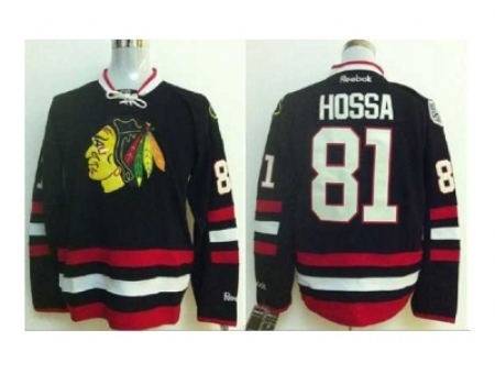 NHL Jerseys Chicago Blackhawks #81 Hossa black[2014 new stadium]