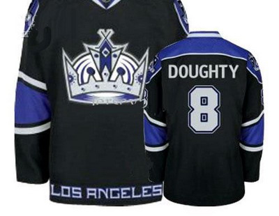 Los Angeles Kings #8 Drew Doughty Home Black Hockey Authentic Jerseys