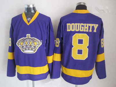 NHL Jerseys Los Angeles Kings 8 Drew Doughty Purple Gold Ice Hockey Jersey