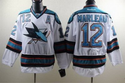 San Jose Sharks #12 Patrick Marleau white Jersey A patch