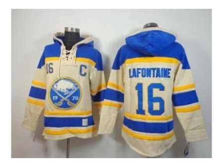 NHL Jerseys Buffalo Sabres #16 Lafontaine Blue-Cream[Pullover Hooded Sweatshirt Patch C]