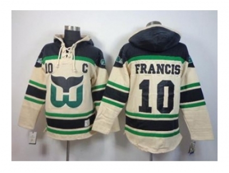 NHL Jerseys Hartford Whalers #10 Francis Black-Cream[Pullover Hooded Sweatshirt Patch C]