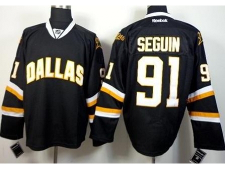 Dallas Stars 91 Tyler Seguin Black NHL Jerseys