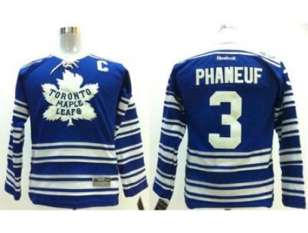 Kids Toronto Maple Leafs 3 Dion Phaneuf 2014 Winter Classic Blue NHL Jersey