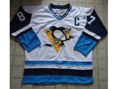 NHL Hockey Jerseys Pittsburgh Penguins #87 Sidney CROSBY white-blue