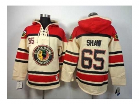 NHL Jerseys Chicago Blackhawks #65 Shaw cream-red[pullover hooded sweatshirt]