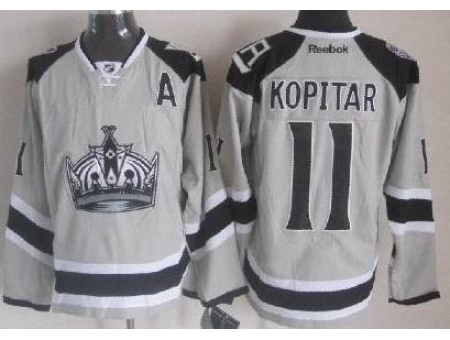 Los Angeles Kings 11 Anze Kopitar Grey NHL Jerseys 2014 New Style