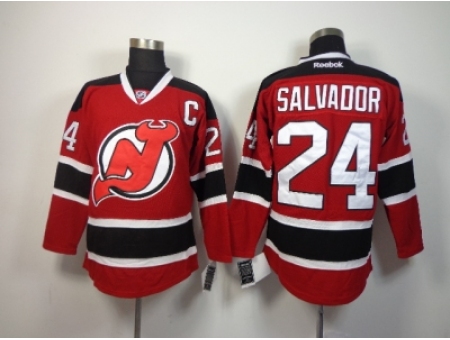 NHL New Jersey Devils #24 Bryce Salvador Red Stitched Jerseys