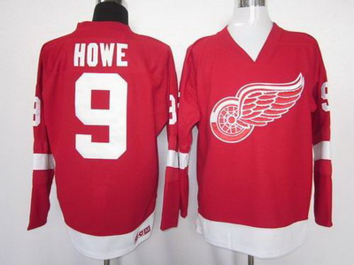 Detroit Red Wings #9 Gordon Howe Red CCM NHL Jersey