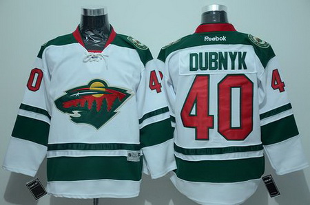 Minnesota Wild  #40 Devan Dubnyk White Stitched NHL Jersey