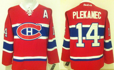 Canadiens  #14 Tomas Plekanec Stitched Red New CH NHL Jersey