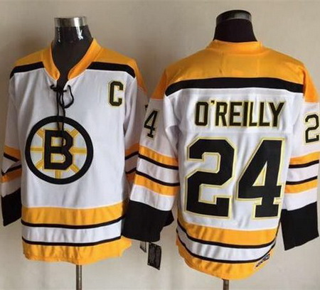 Bruins #24 Terry O 27Reilly White CCM Throwback Stitched NHL Jersey