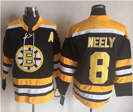 Bruins #8 Cam Neely BlackYellow CCM Throwback New Stitched NHL Jersey