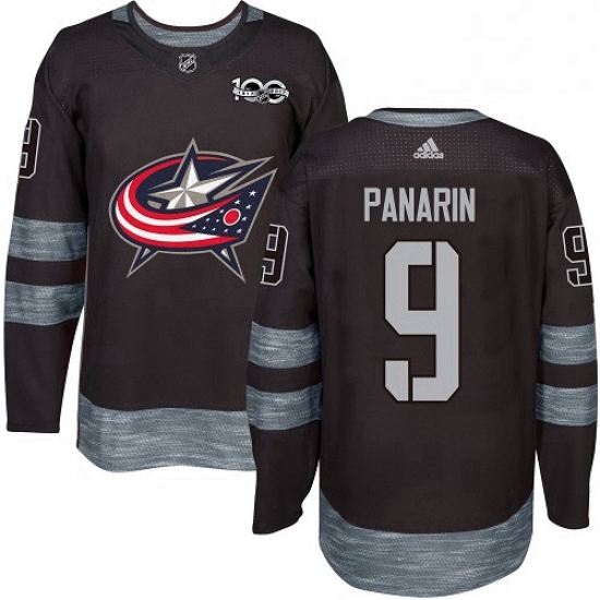 Mens Adidas Columbus Blue Jackets 9 Artemi Panarin Authentic Black 1917 2017 100th Anniversary NHL J