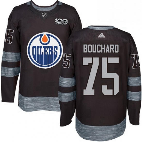 Mens Adidas Edmonton Oilers 75 Evan Bouchard Authentic Black 191
