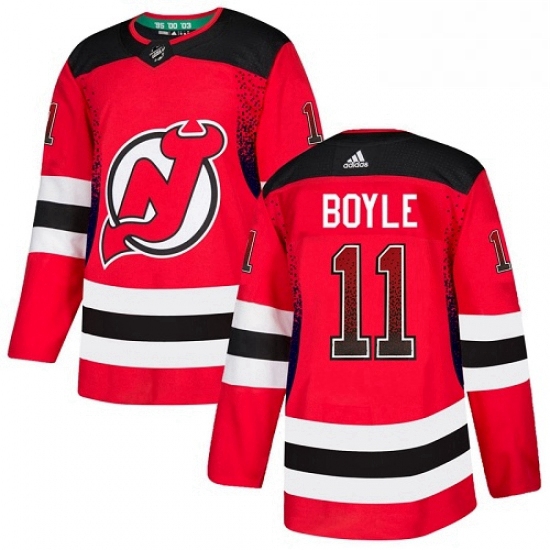 Mens Adidas New Jersey Devils 11 Brian Boyle Authentic Red Drift Fashion NHL Jersey