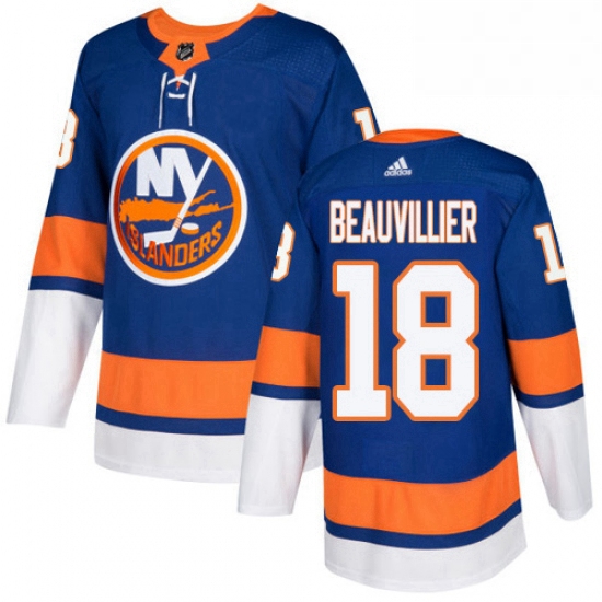 Mens Adidas New York Islanders 18 Anthony Beauvillier Premier Royal Blue Home NHL Jersey