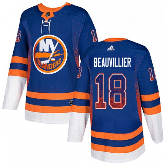 Mens Adidas New York Islanders 18 Anthony Beauvillier Authentic Royal Blue Drift Fashion NHL Jersey