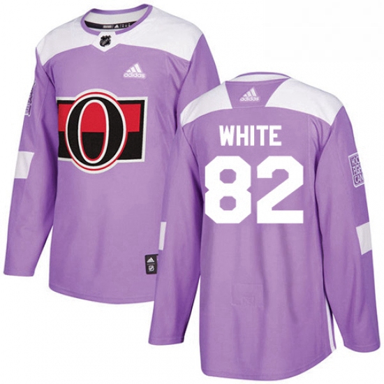 Mens Adidas Ottawa Senators 82 Colin White Authentic Purple Fights Cancer Practice NHL Jersey