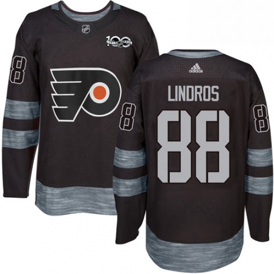 Mens Adidas Philadelphia Flyers 88 Eric Lindros Authentic Black 1917 2017 100th Anniversary NHL Jers